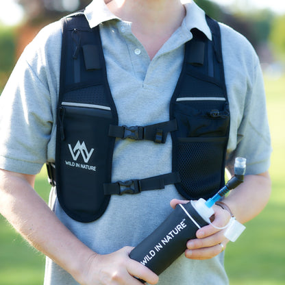 500ml Collapsible Water Bottle - Black - WILD IN NATURE®