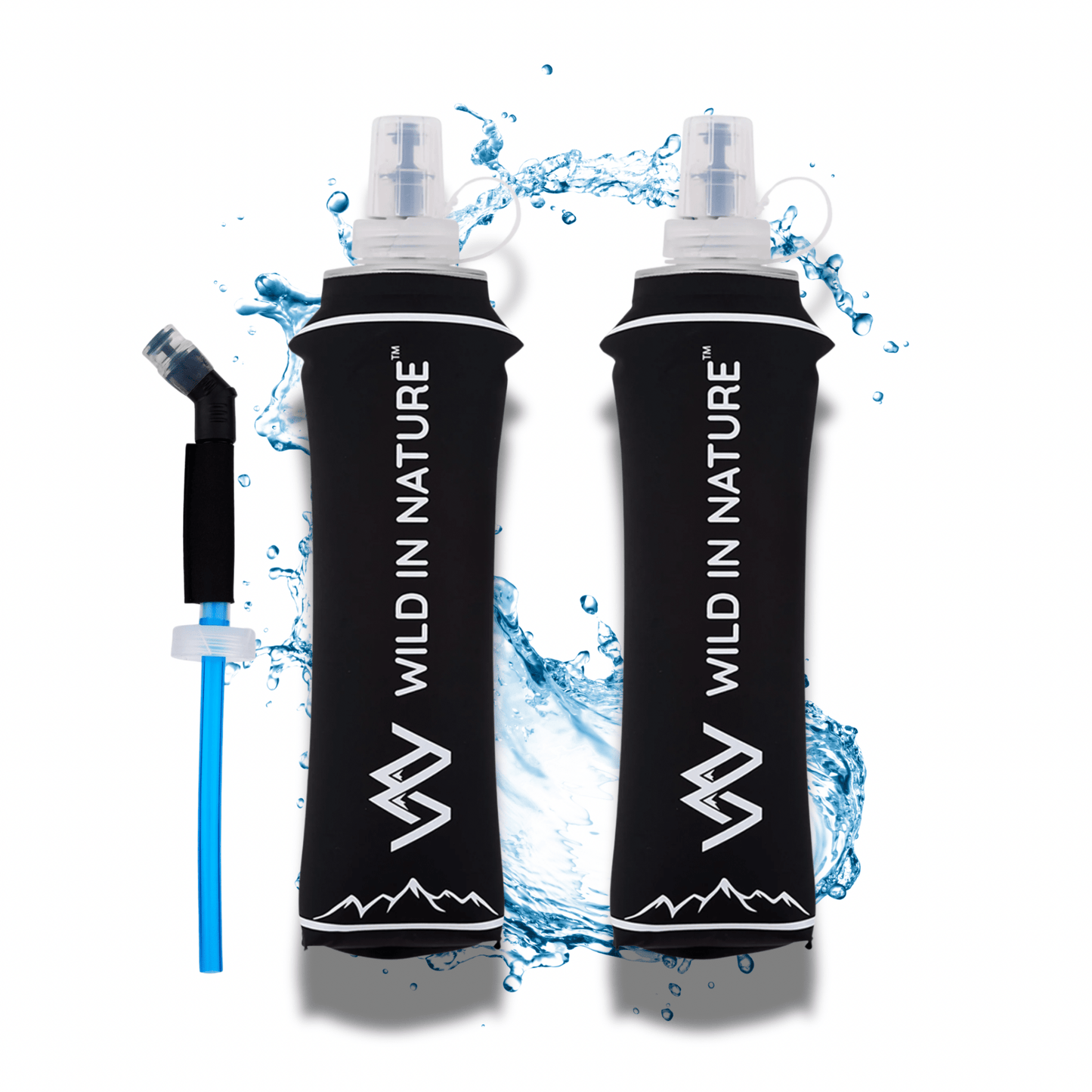 500ml Collapsible Water Bottle - Black - WILD IN NATURE®