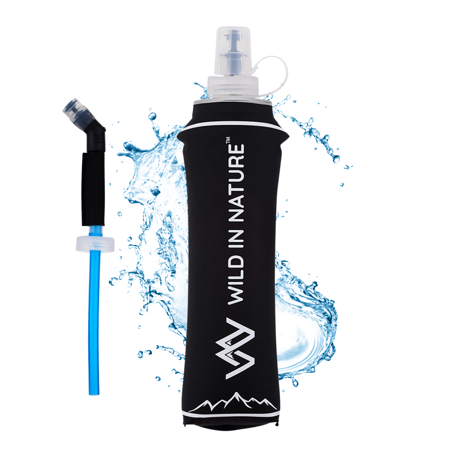 500ml Collapsible Water Bottle - Black - WILD IN NATURE®