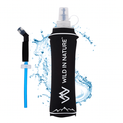 500ml Collapsible Water Bottle - Black - WILD IN NATURE®