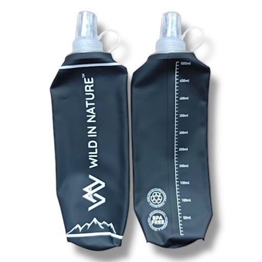 500ml Collapsible Water Bottle - Black - WILD IN NATURE®