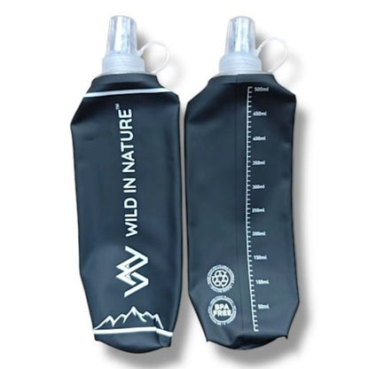 500ml Collapsible Water Bottle - Black - WILD IN NATURE®